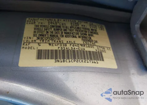 2012 Nissan Versa 1.8 S from USA, damaged, VIN 3N1BC1CP2CK217161